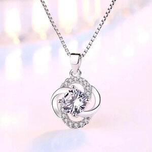925 Sterling Silver Diamond Pendant Necklace
